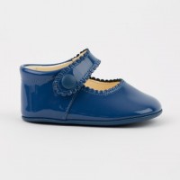 TI114 Blue Patent Mary Jane Pram Shoe